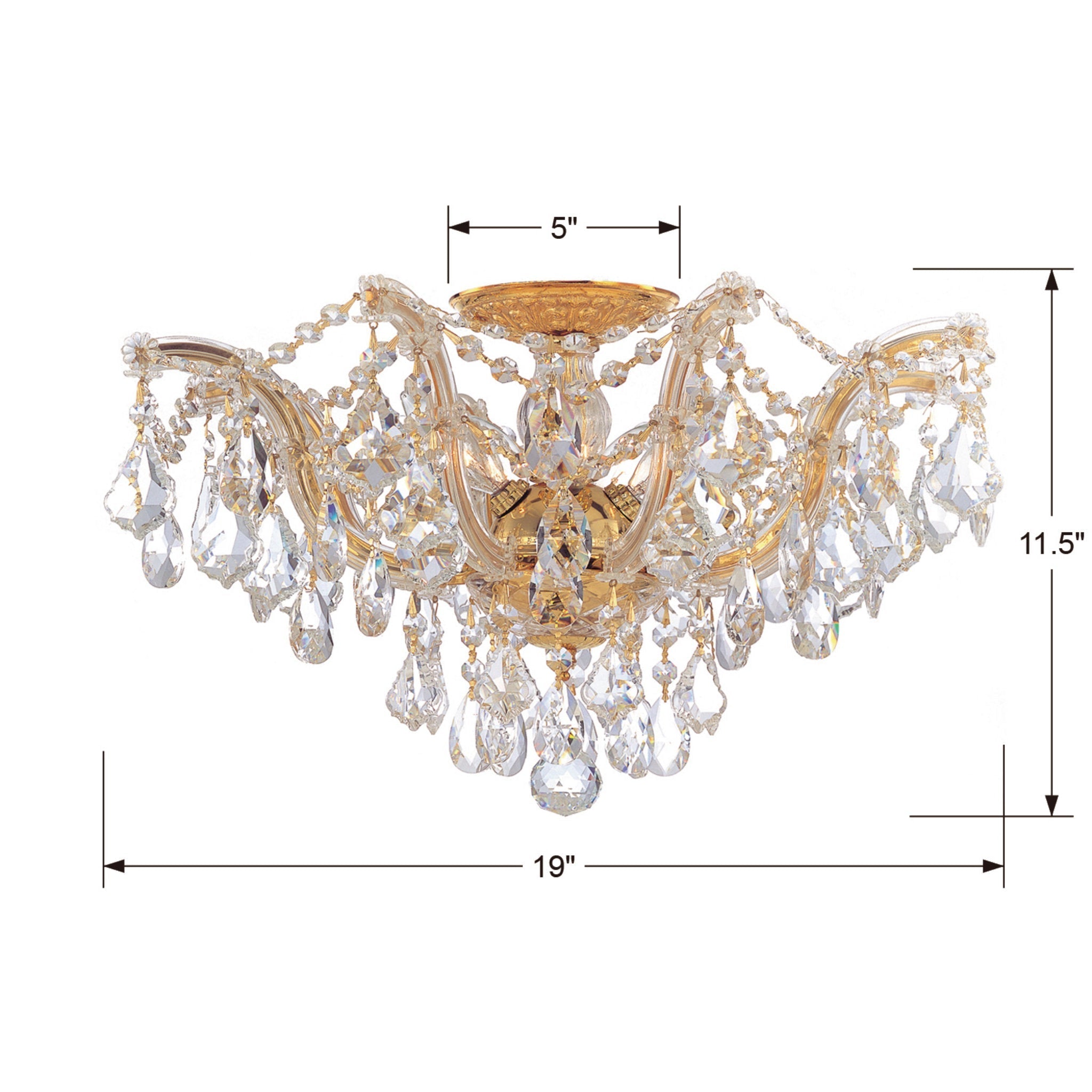 Maria Theresa 19-Inch Swarovski Strass Gold Ceiling Light