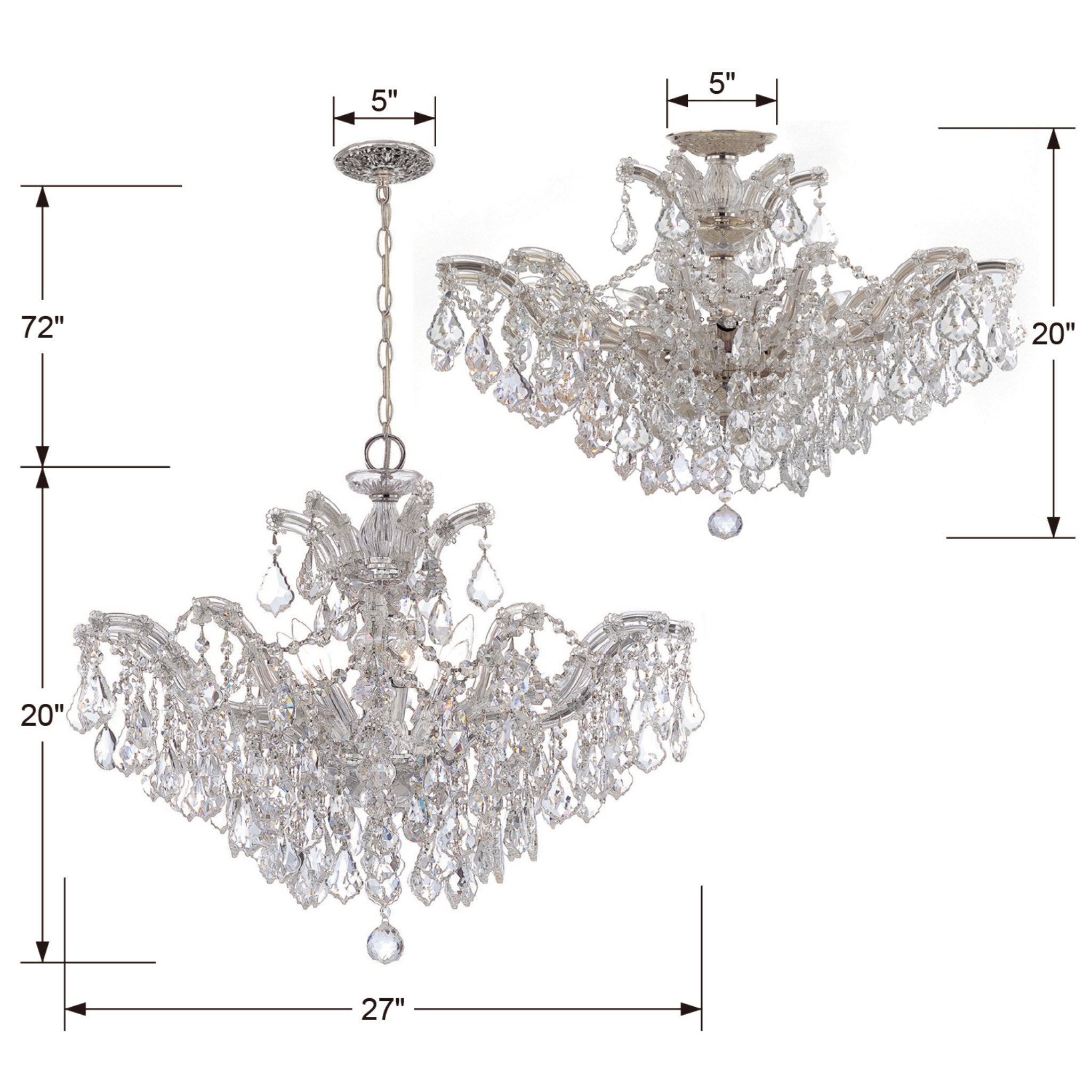 Maria Theresa 29-Inch Swarovski Strass X Ceiling Light