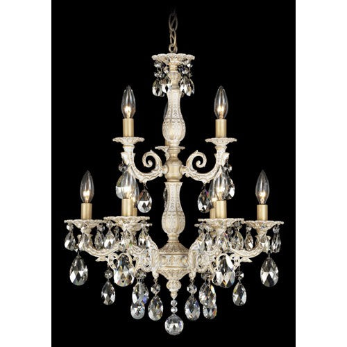 Milano Provincial Gold Nine-Light Silver Chandelier