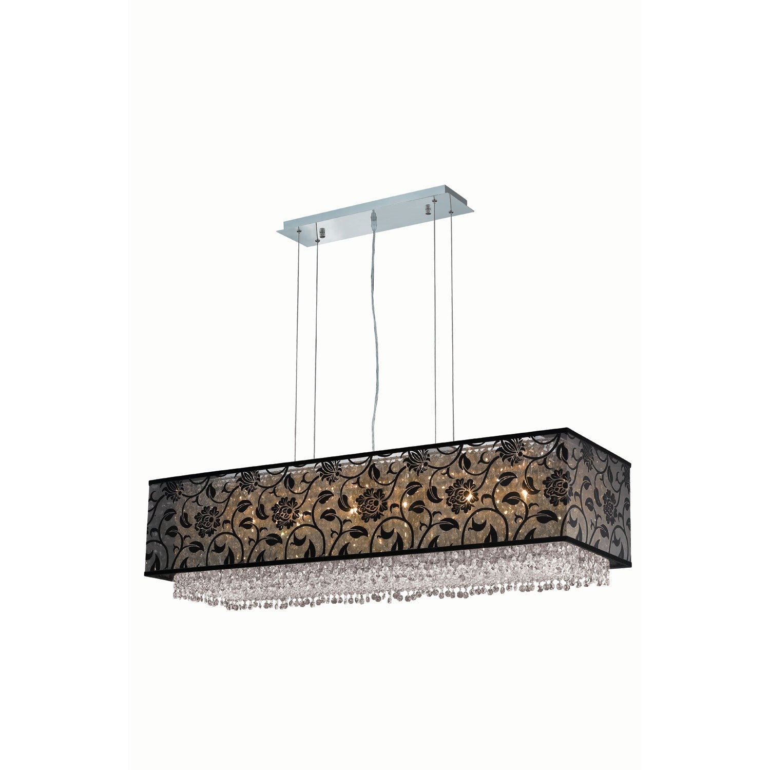 Moda Chrome Six-Light Black Shade Pendant with Golden