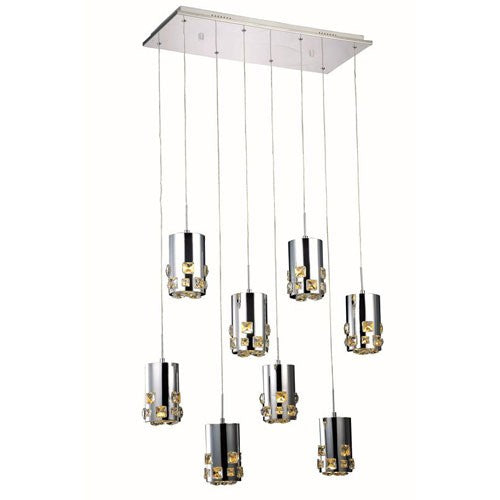 Broadway Royal Cut Crystal Chrome LED Pendant Light