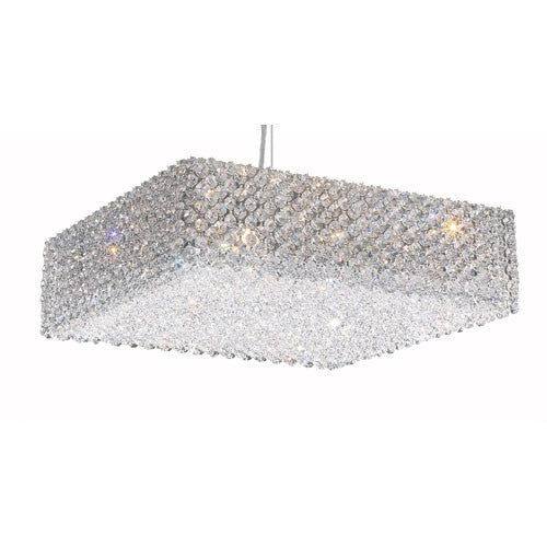 Stainless Steel 13-Light Clear Spectra Crystal Pendant