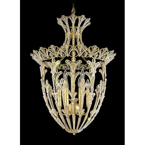 New Heirloom Gold Nine-Light Crystal Pendant Light