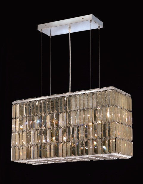 Eight-Light Contemporary Chandelier Chrome Plated