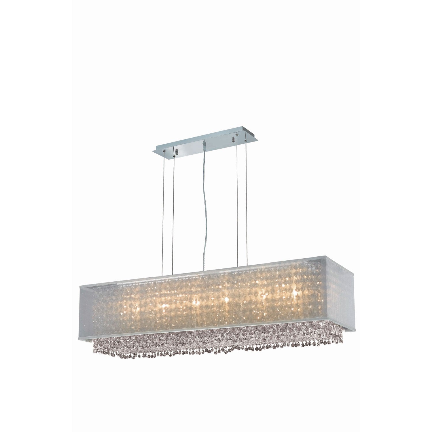 Moda Chrome Six-Light Silver Shade Pendant with Golden