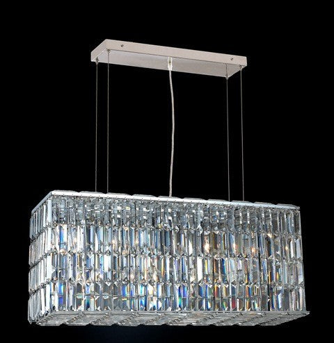 Eight-Light Contemporary Chandelier Chrome Plated