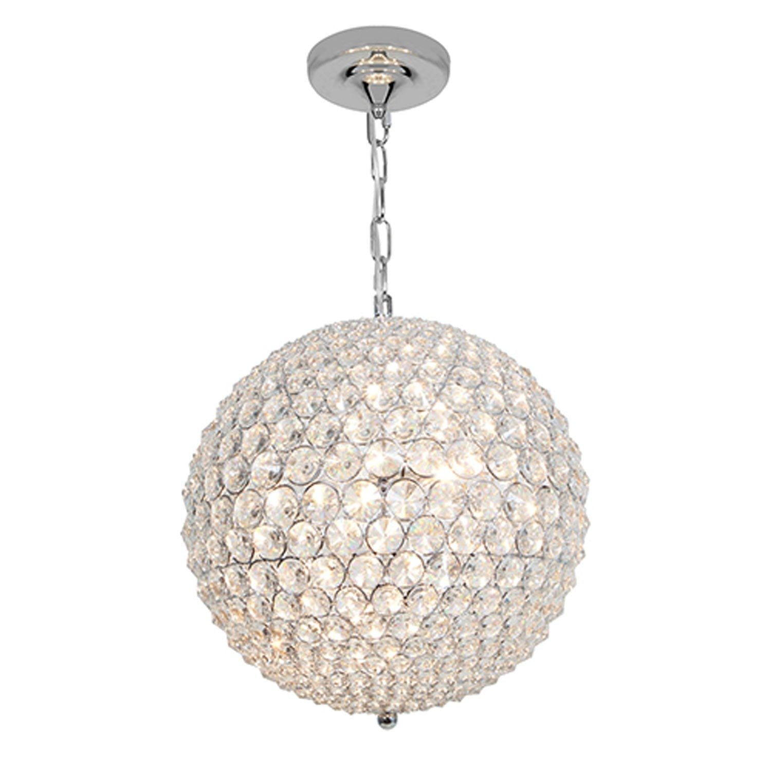 Kristal Chrome Five-Light Ball Pendant with Clear Glass