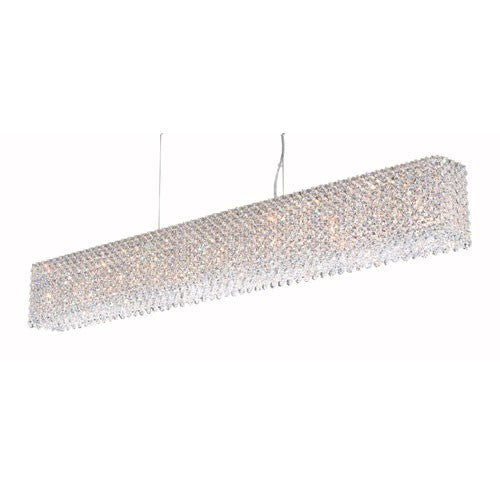 Stainless Steel 15-Light Crystal Elements Pendant Light