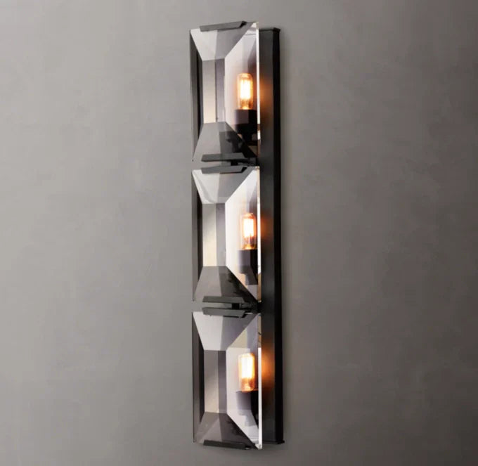 Harlow Crystal Triple Wall Light, Bedroom Wall Sconce, detail 19