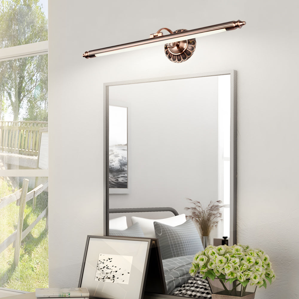 Retro Cylinder LED Bathroom Vanity Light with Flower