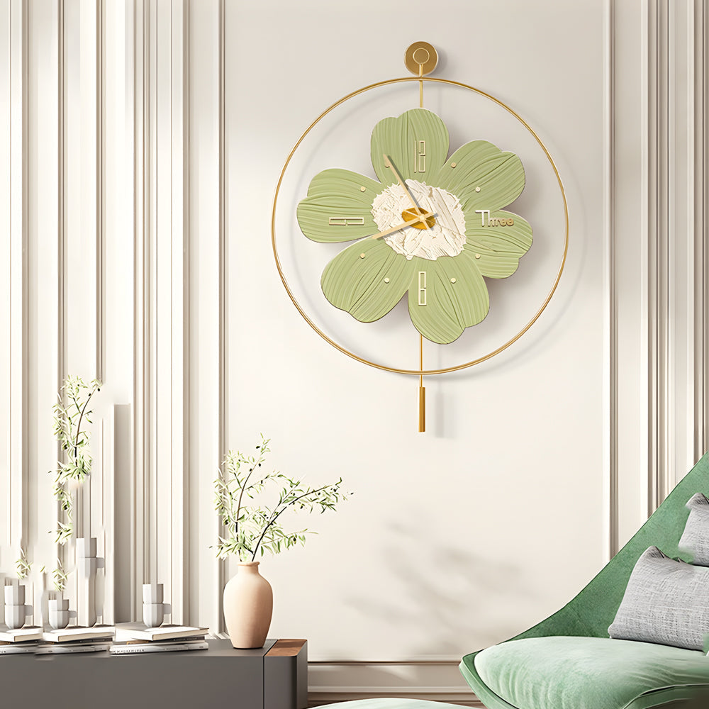 Round Metal Battery Operated LED Flower Wall Sconce