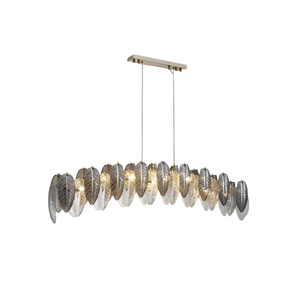 Romantic Feathers Glass Three Step Dimming Chandelier