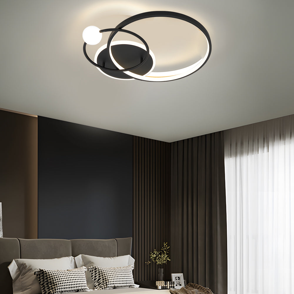 Multi-circle LED Flush Ceiling Light Gold/Balck/White