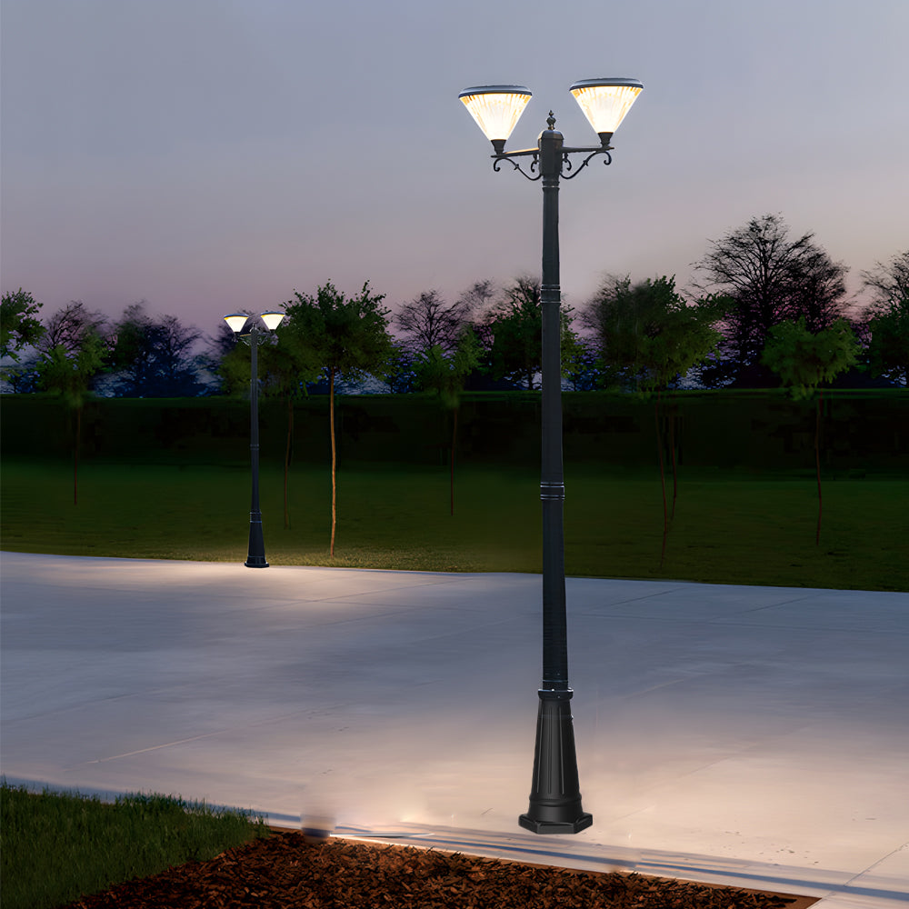 102-Inch Black Outdoor Street Light with 3-Light Post