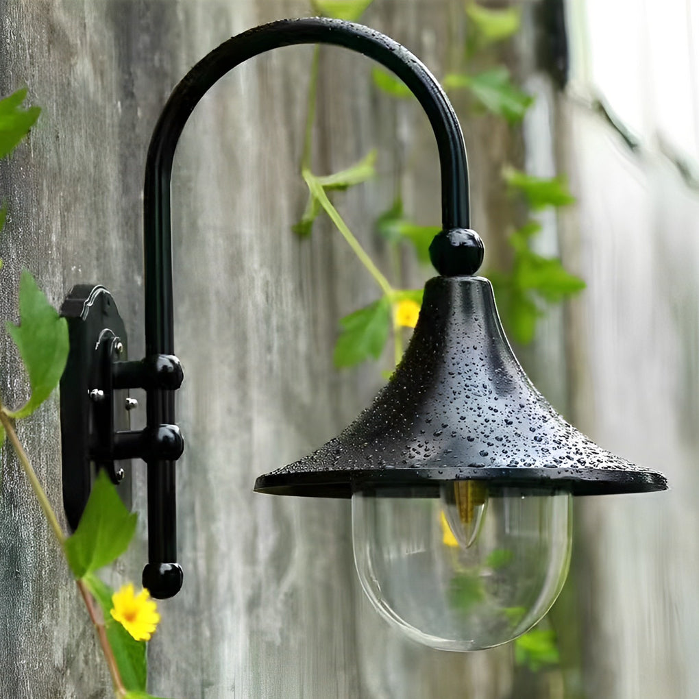 Creative Trumpet Shaped Waterproof LED Black Vintage Exterior Wall Light, Outdoor Wall Light, detail 7