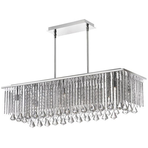 Ten-Light Polished Chrome and Clear Pendant Light
