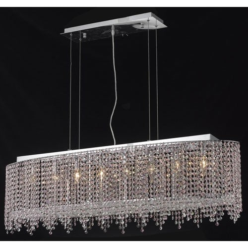 Moda Oval Lace Chrome Eight-Light Island Linear Pendant