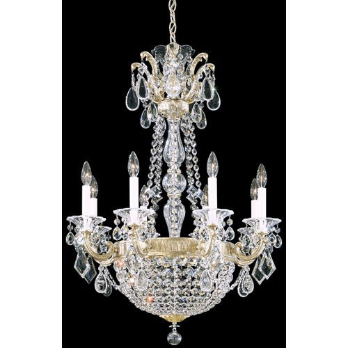 La Scala Heirloom Silver 10-Light Clear Chandelier