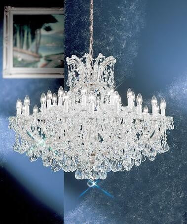 Chrome Thirty One-Light Chandelier with Crystalique