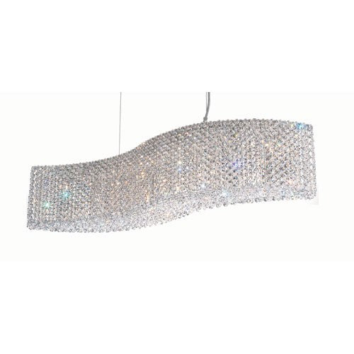 Stainless Steel Eight-Light Pendant withSwarovski Clear