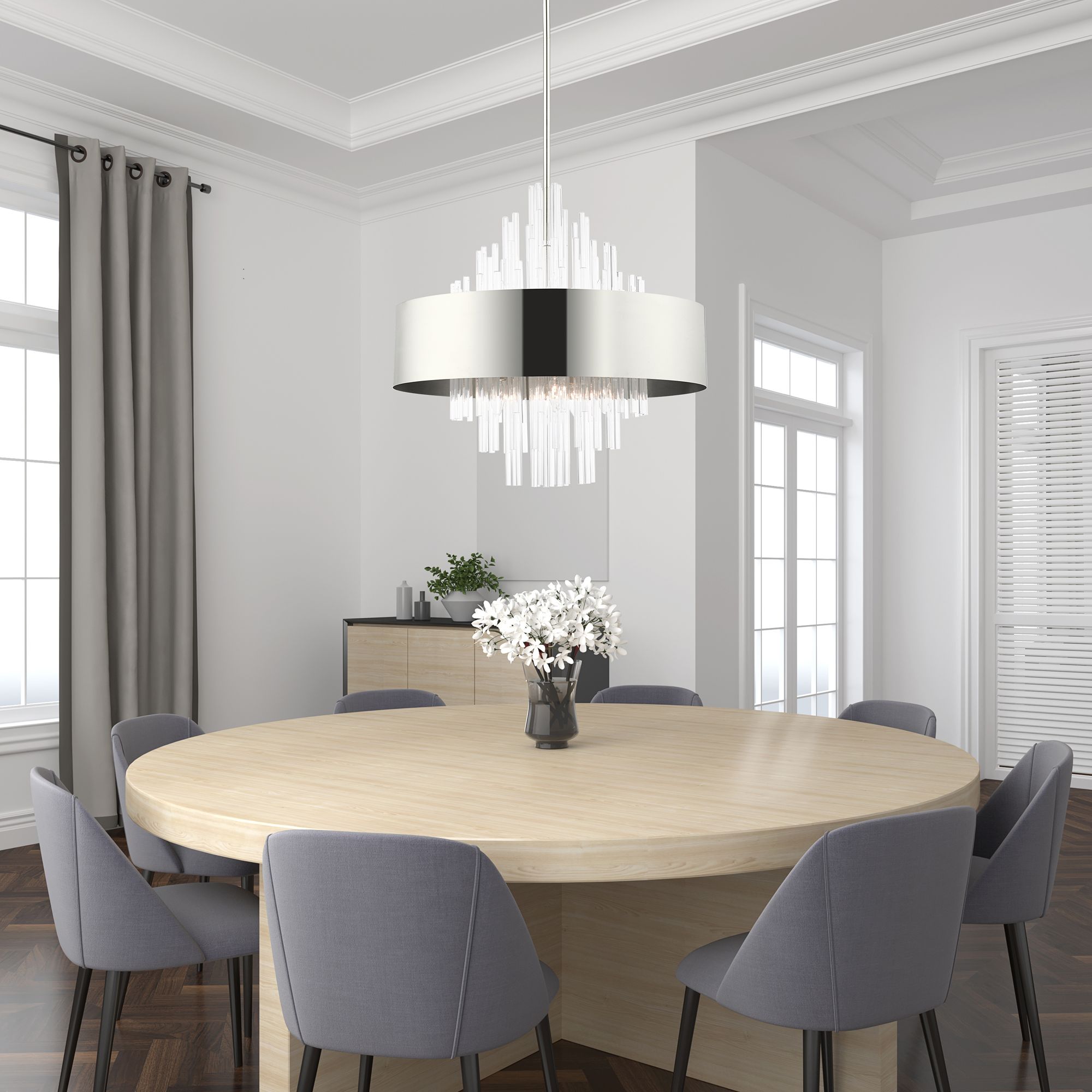 Orenburg 10-Light Polished Nickel Chandelier
