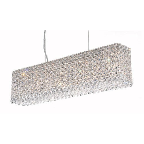 Stainless Steel Seven-Light Clear Spectra Pendant Light