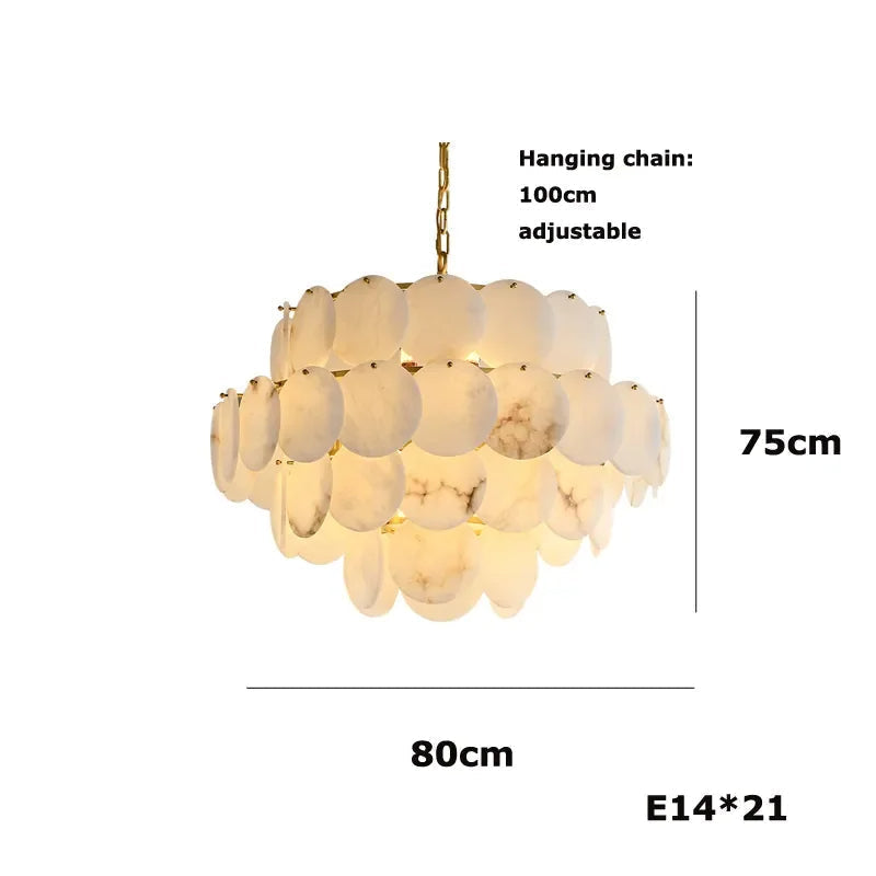 Moonshade Natural Marble Modern Chandelier