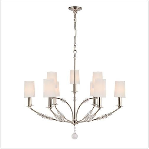 Polished Nickel Nine-Light Chandelier