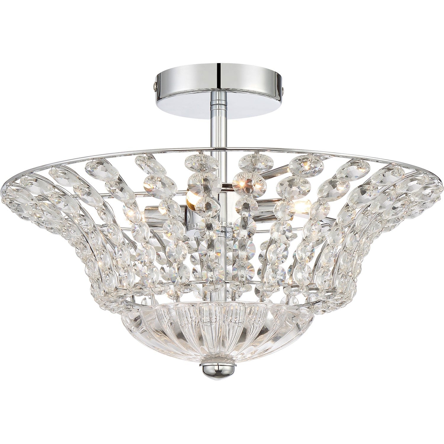 Polished Chrome Four-Light Semi Flush Mount