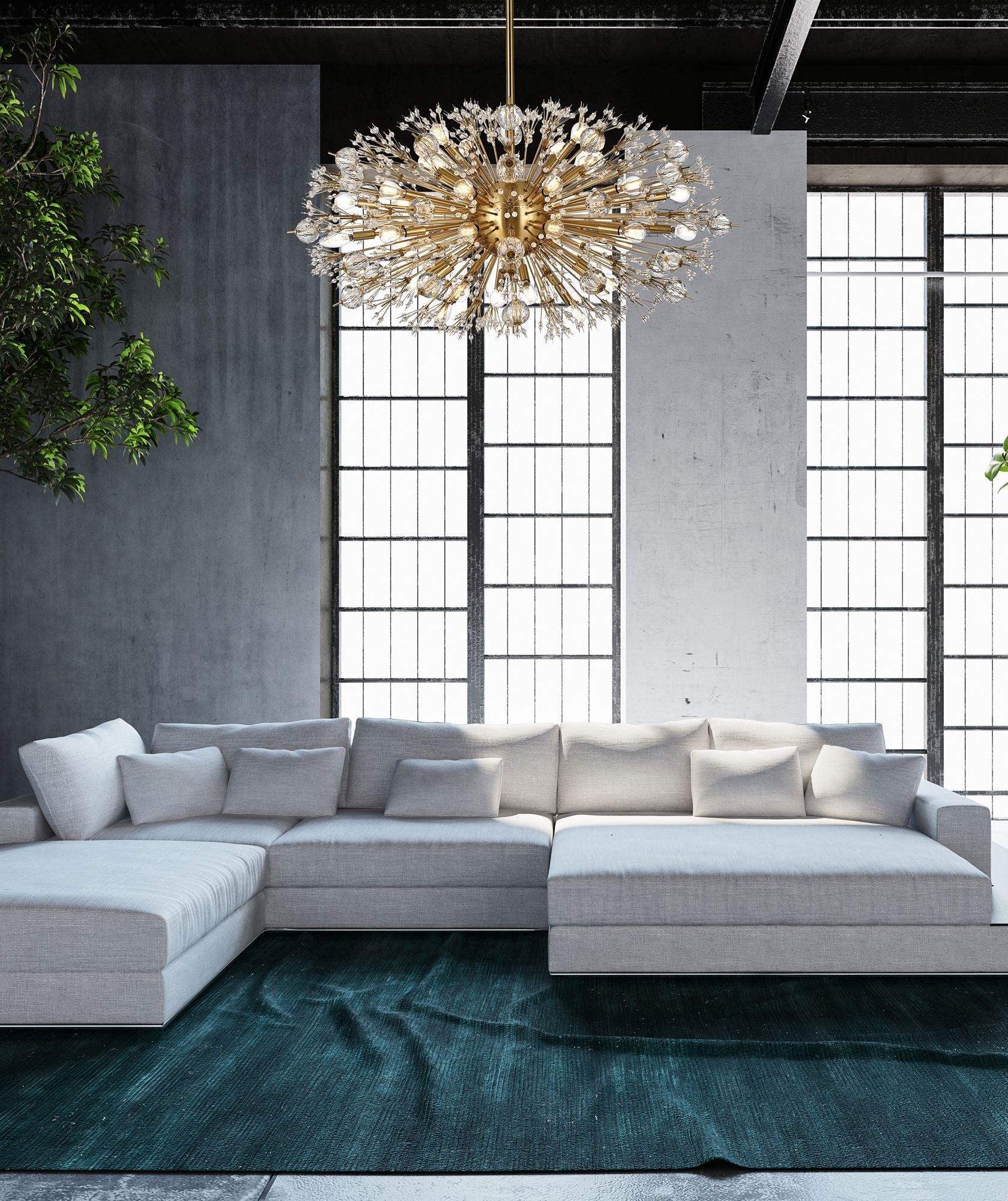 Vera 42" Wide Gold Metal 38-Light Starburst Chandelier