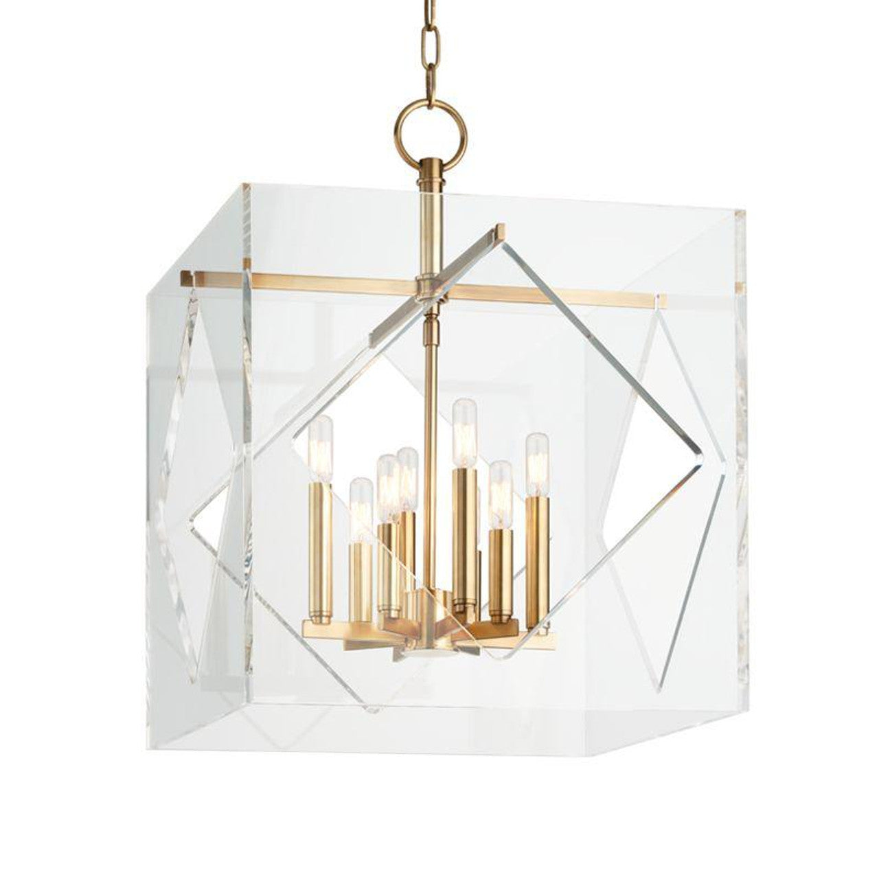 Aura Pendant, 6-Light, Natural Iron, Clear Glass