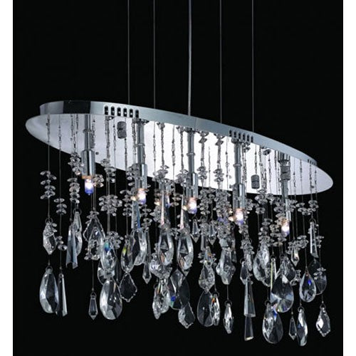 Chrome Five-Light Chandelier with Clear Royal Cut