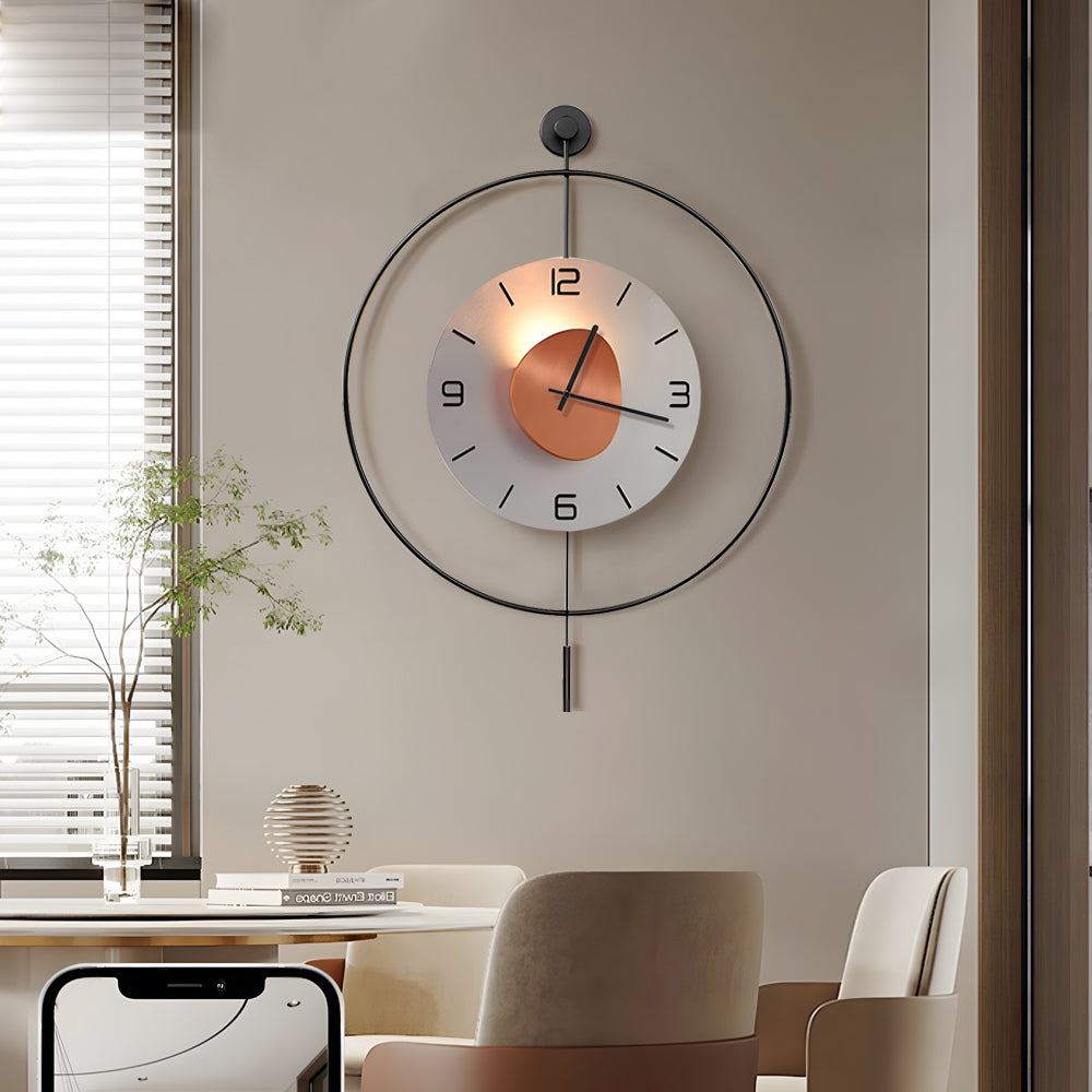Battery Operated Round LED Hanging Metal Pendant Light