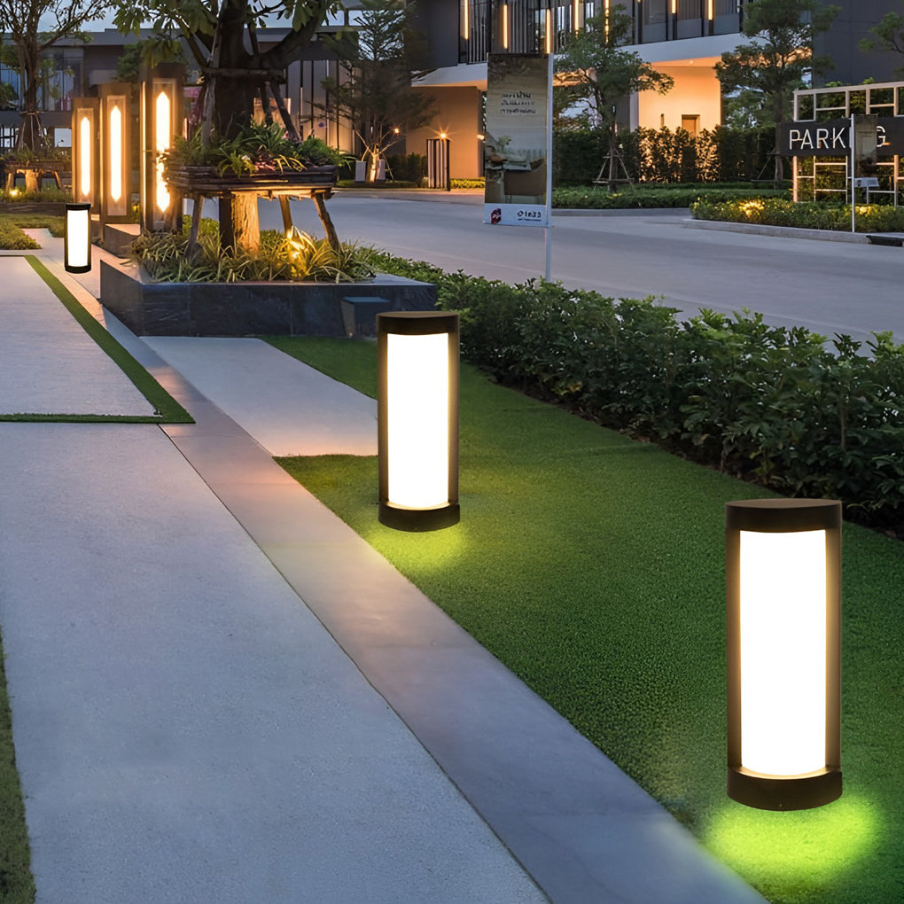 Circular Waterproof LED Solar Black Contemporary Exterior Pathway Lights, outdoor light, detail angle 3, Tianguang Select