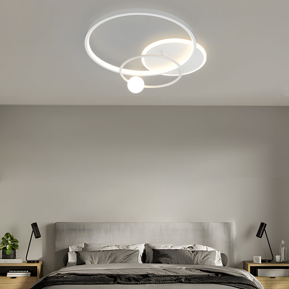 Multi-circle LED Flush Ceiling Light Gold/Balck/White