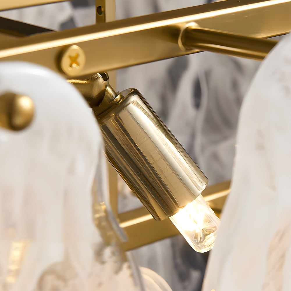 Round Long Wave Glass Clouds 3 Step Dimming Chandelier