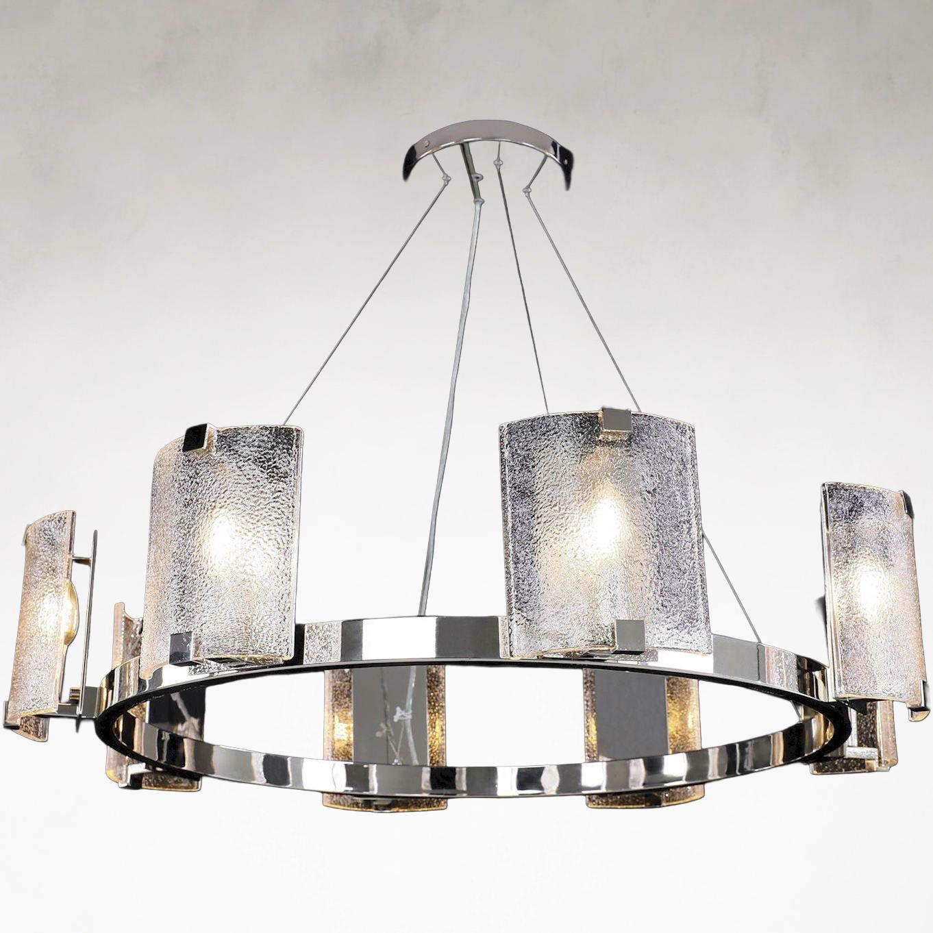 Claritus Eight-Light 38-Inch Nickel Chandelier Ceiling Fi x ture