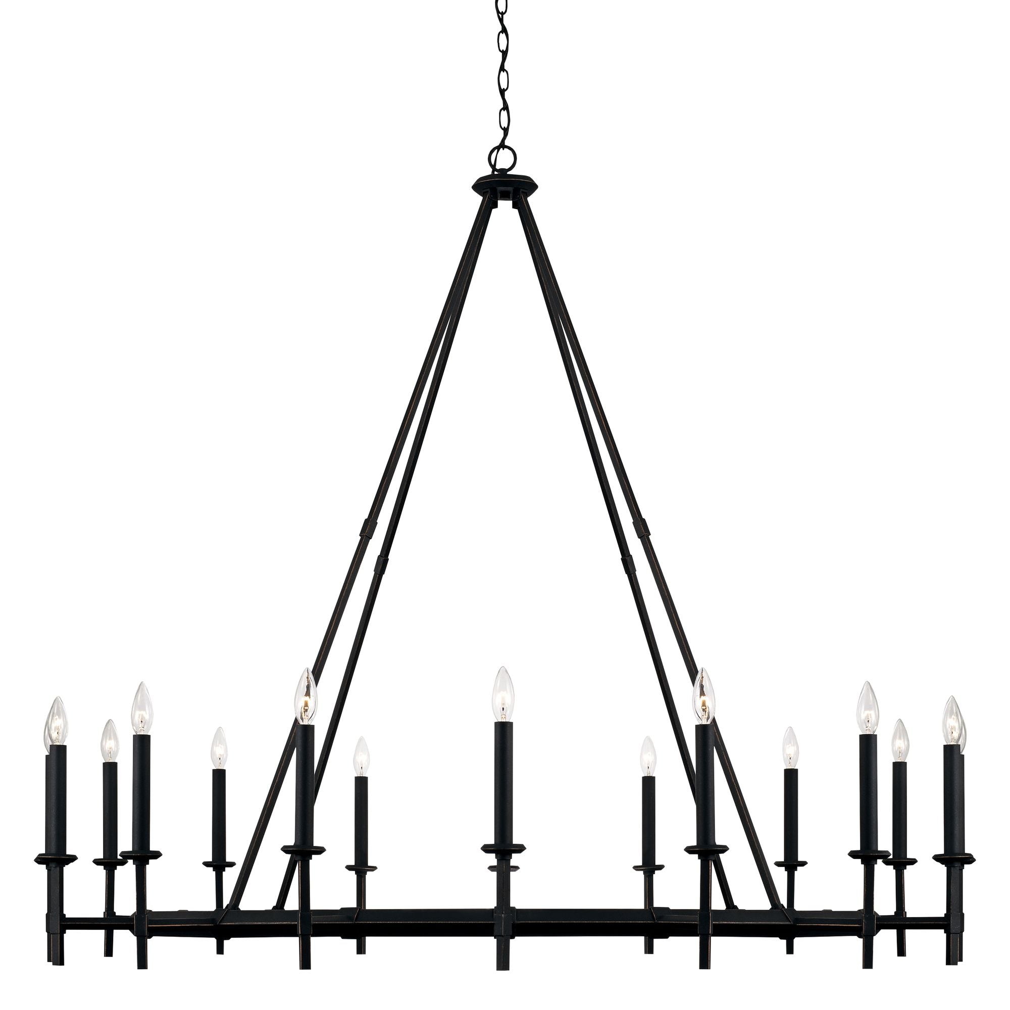 60" W X 16-Light Oversized Wagonwheel Chandelier