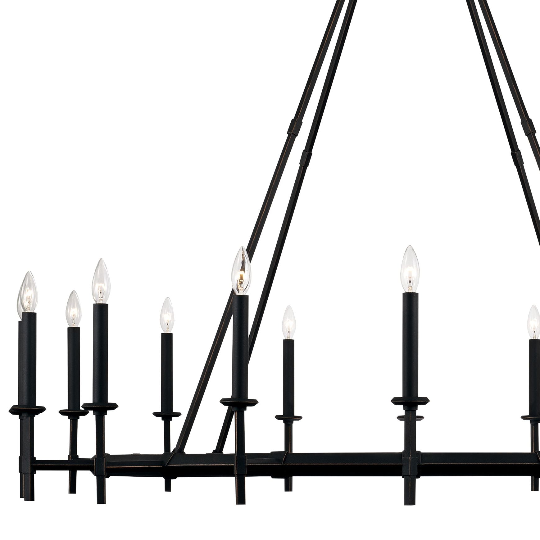 60" W X 16-Light Oversized Wagonwheel Chandelier