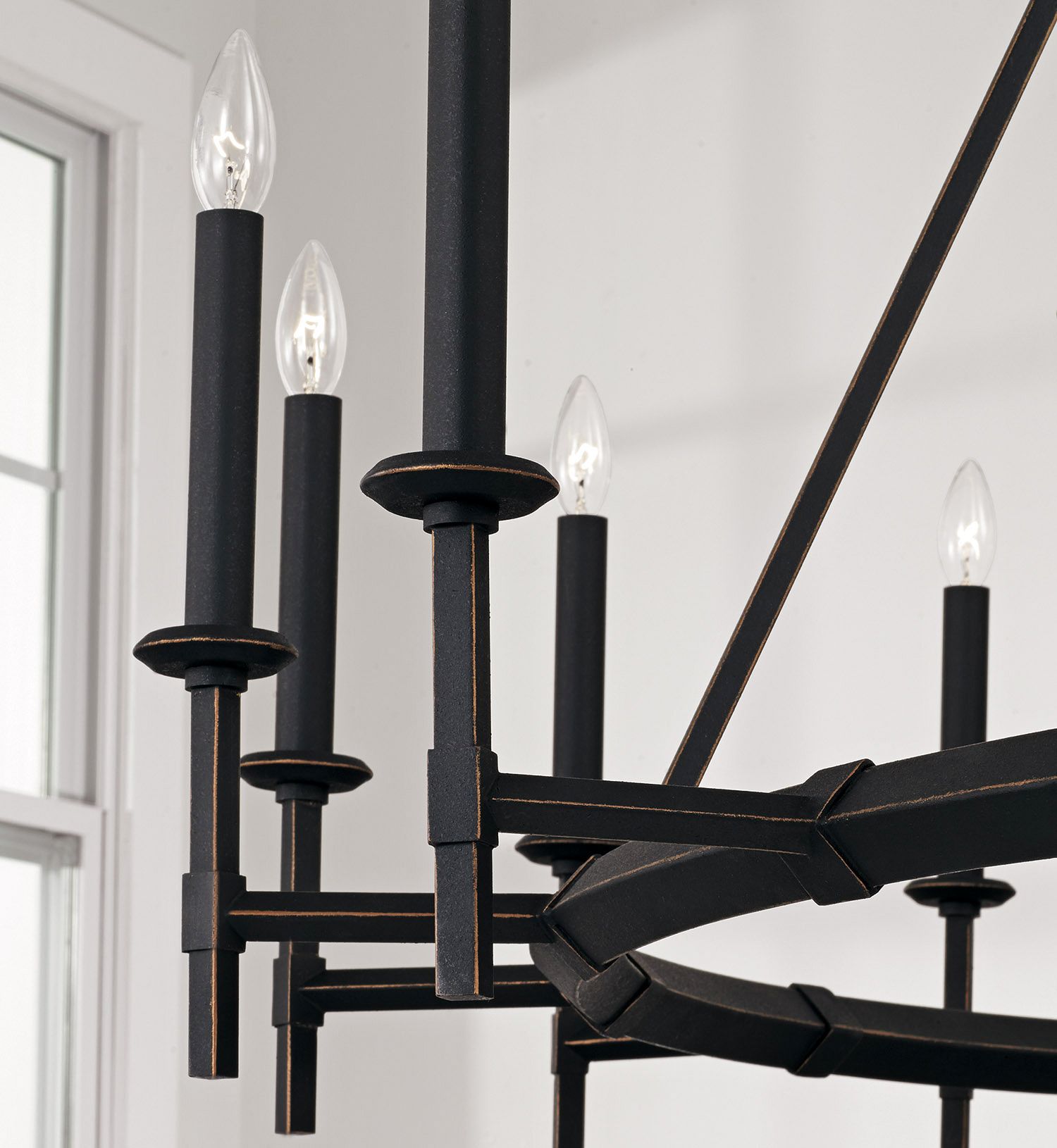 60" W X 16-Light Oversized Wagonwheel Chandelier