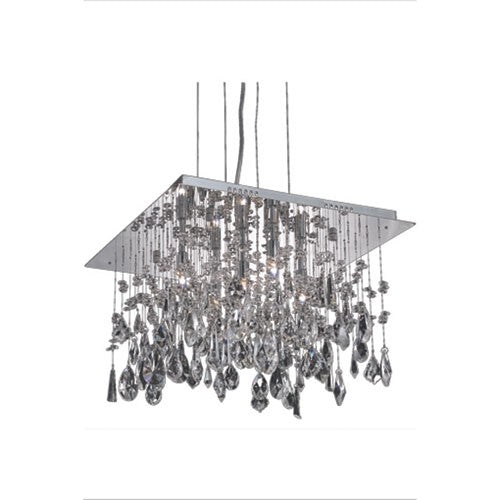 Chrome Five-Light Chandelier with Clear Royal Cut