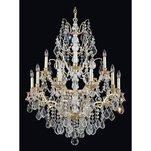 Bordeaux New French Gold 15-Light Clear 32W Chandelier