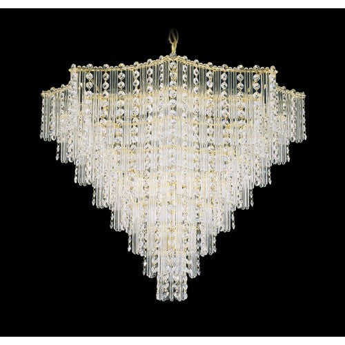 Gold 15-Light Clear Gemcut Pendant, 23.5W X 20H X 23.5D