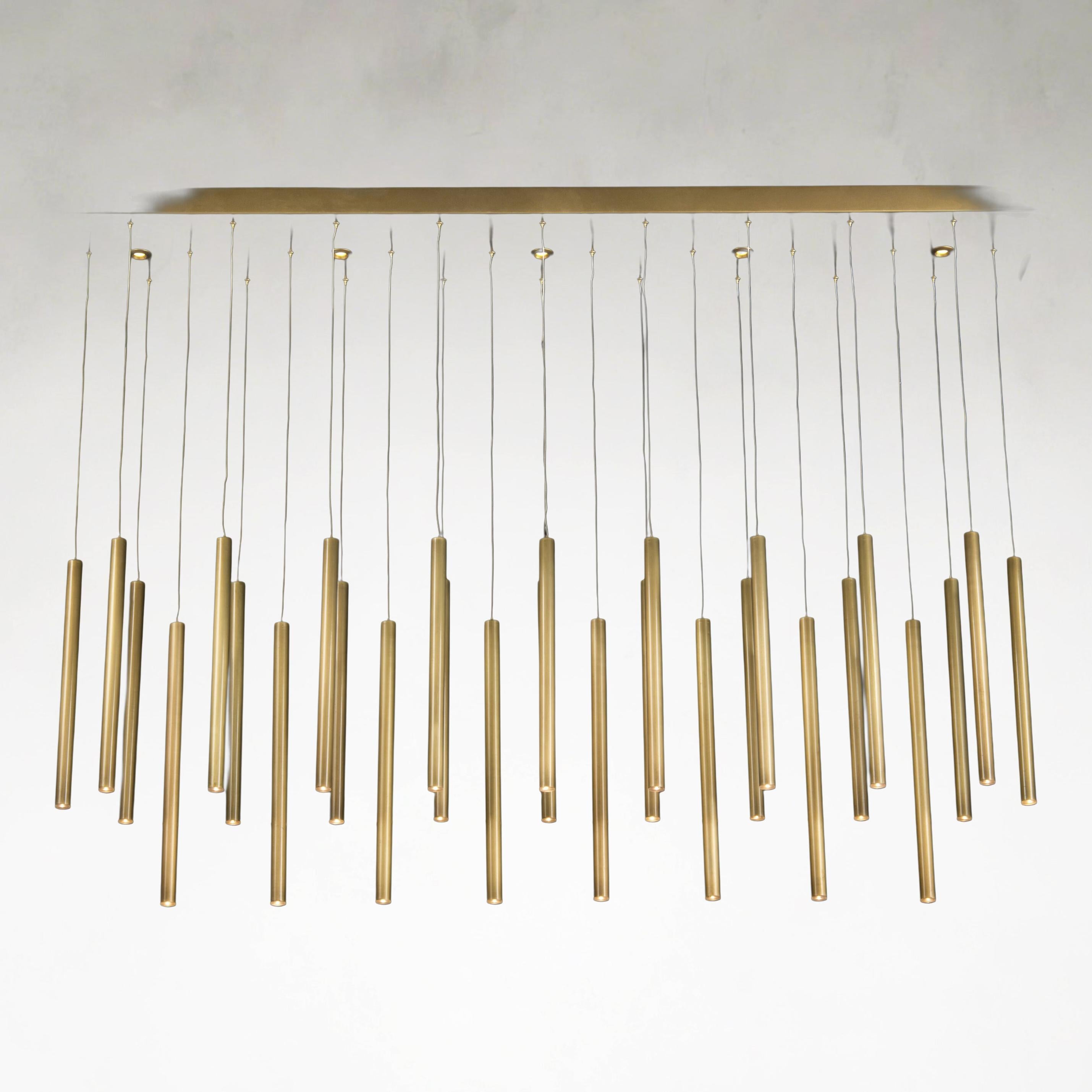 Hans 35-Light LED Brass Ceiling Chandelier