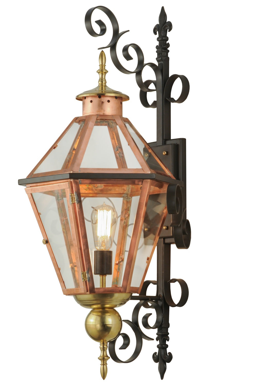 Millesime 1-Light 32.00" Copper And Raw Brass Wall Sconce front view