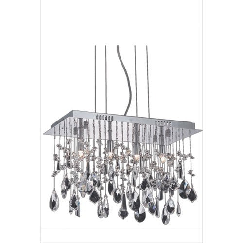 Chrome Four-Light Chandelier with Clear Royal Cut
