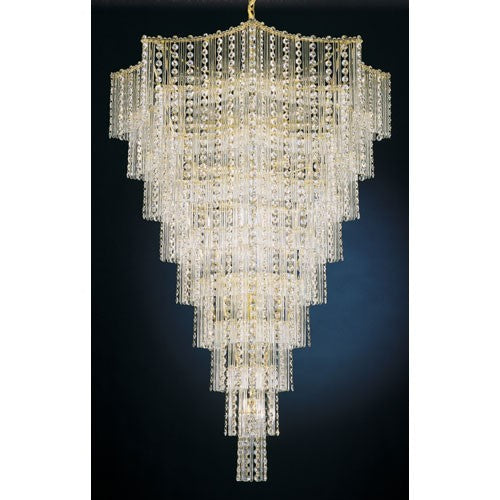 Gold 33-Light Clear Gemcut Pendant, 27.5W X 40H X 27.5D