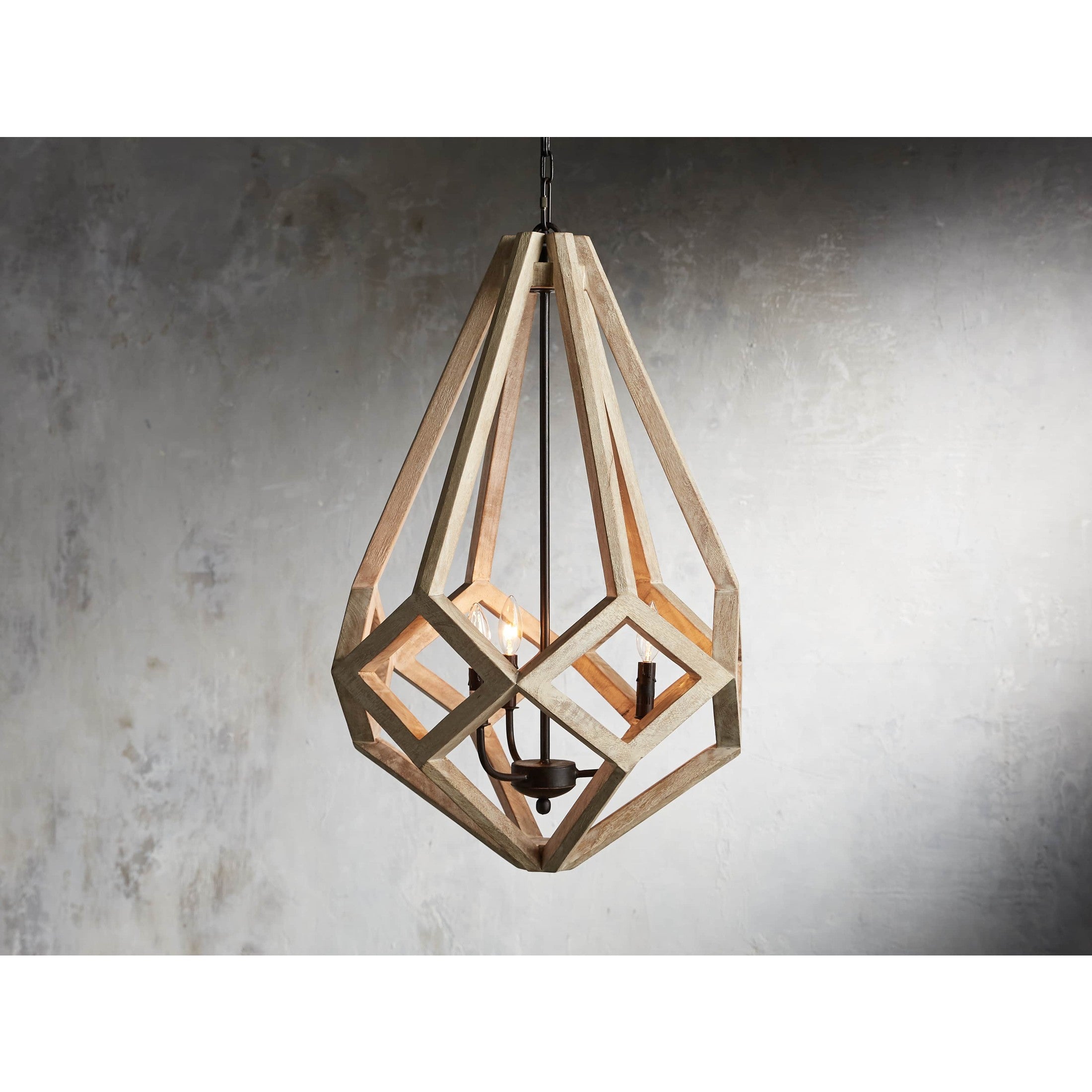 Wooden Prism Chandelier in Natural