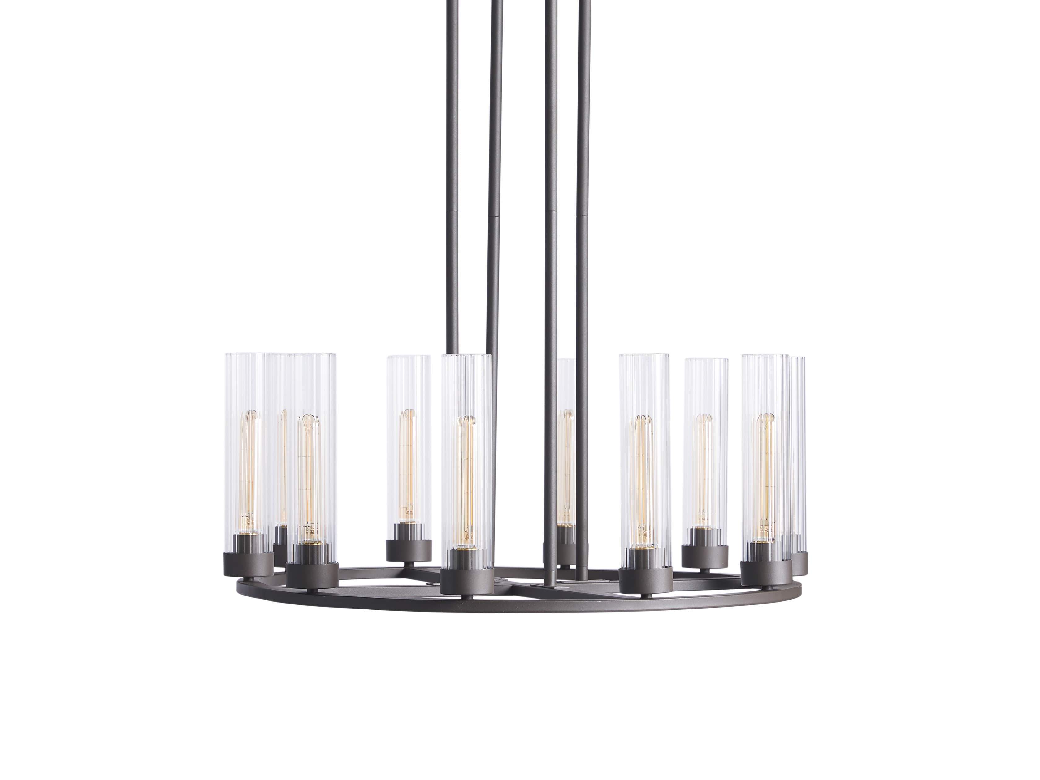 Close-up angle of Andreas 10-Light Round Chandelier showing form and material detail