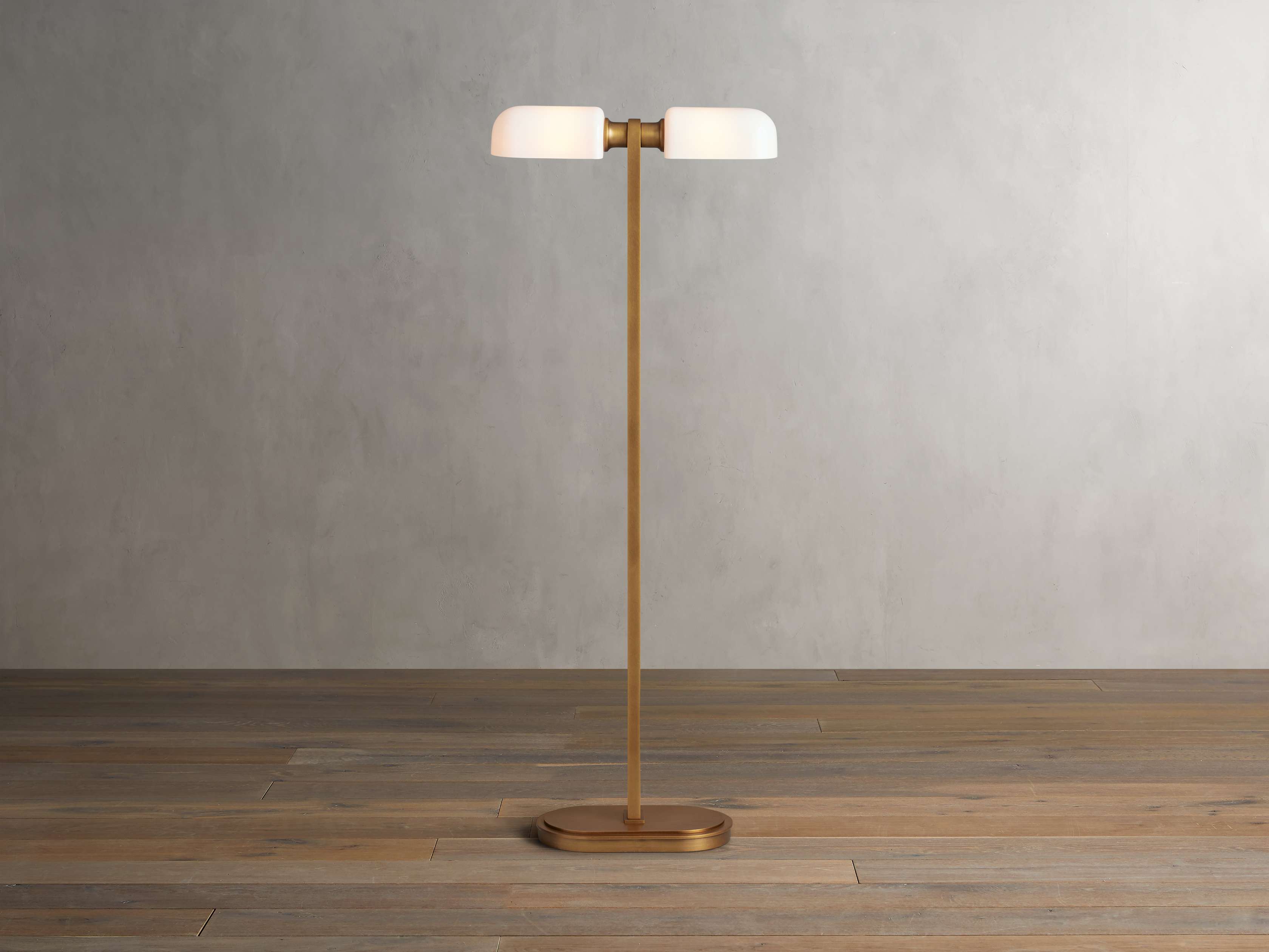 Zayd Floor Lamp floor lamp in brass, glass, fabric | Tianguang Select